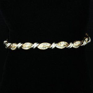 10K Two-tone Gold Half Carat Diamond Bracelet - 7"